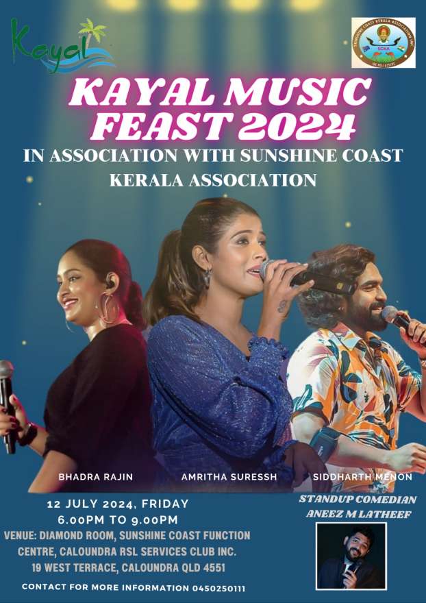 Kayal Music Feast 2024 In Assoc with Sunshine Coast Kerala Association