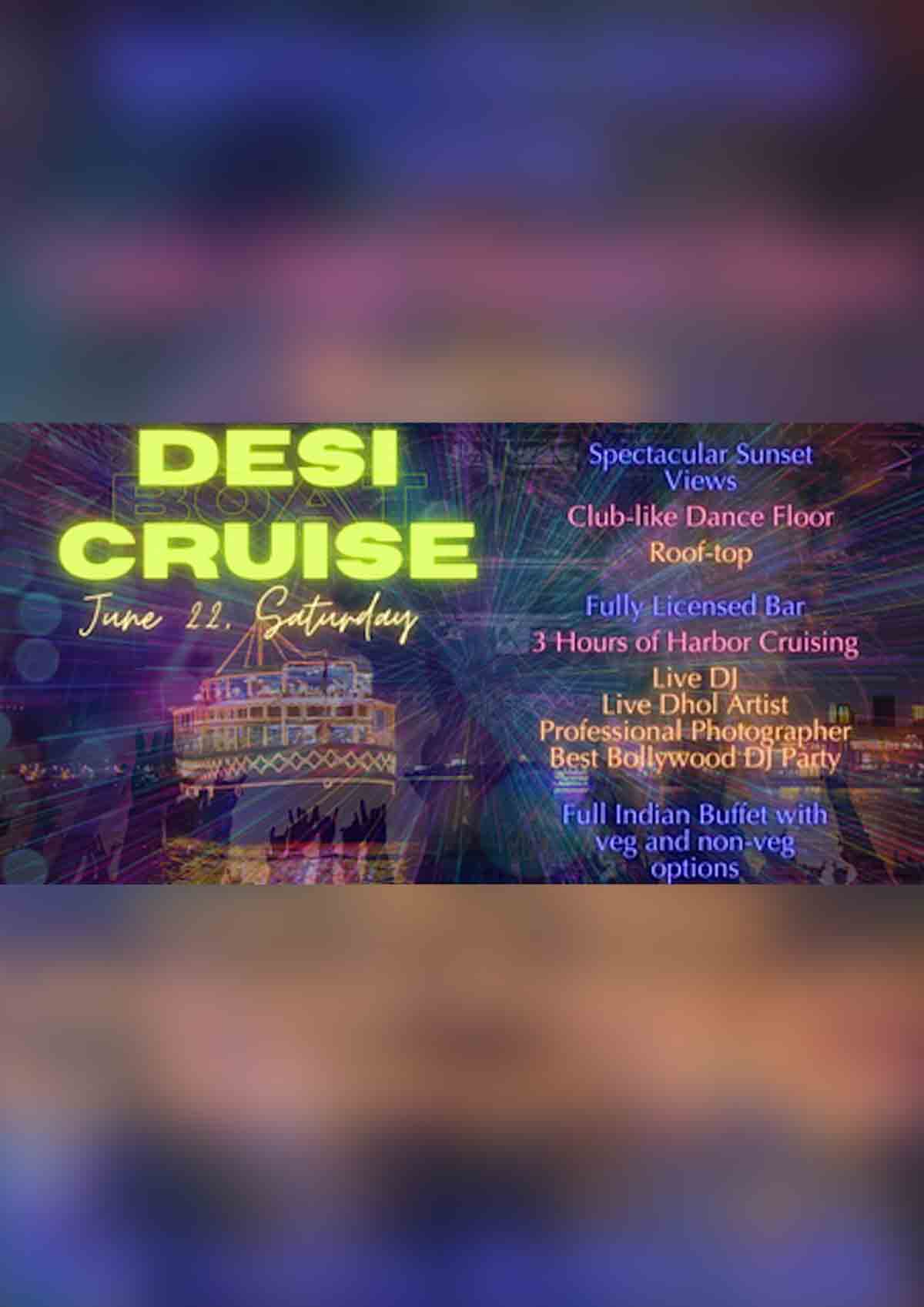 Sunset Cruise -Bollywood Night - DJ, Dhol and Dinner Sunset Cruise -Bollywood Night - DJ, Dhol and Dinner