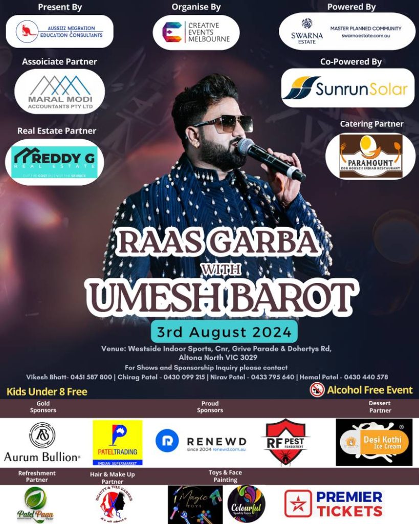 Raas Garba With Umesh Barot 2024 in Melbourne