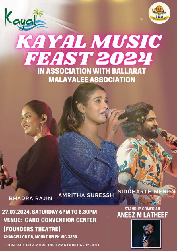 Kayal Music Feast 2024 In Assoc With Ballarat Malayalee Assoc