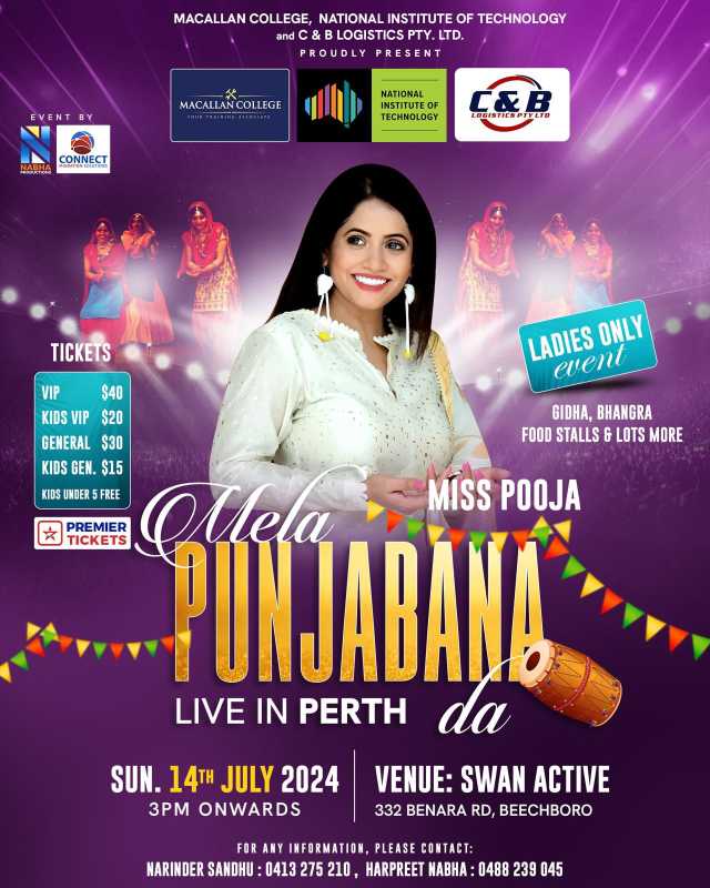 Mela Punjabana Da 2024 – Miss Pooja Teeyan Live In Perth Mela Punjabana Da 2024 – Miss Pooja Teeyan Live In Perth