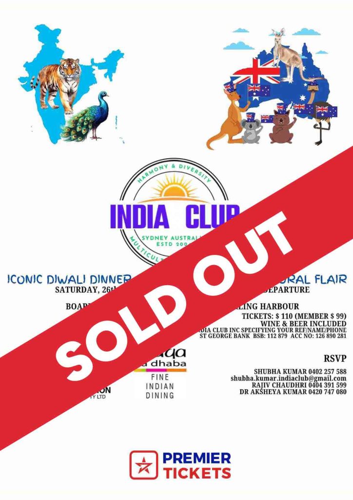 India Club Iconic Diwali 2024 – Dinner Cruise on Sydney Harbour with Multicultural flair