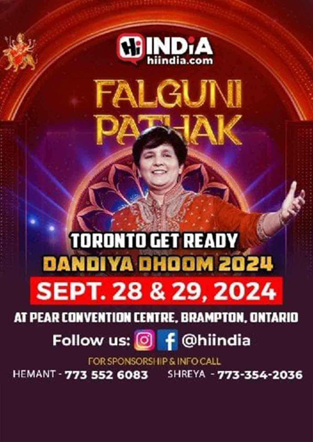 Falguni Pathak | Dandiya Dhoom 2024 in Toronto - 28th September Falguni Pathak | Dandiya Dhoom 2024 in Toronto - 28th September