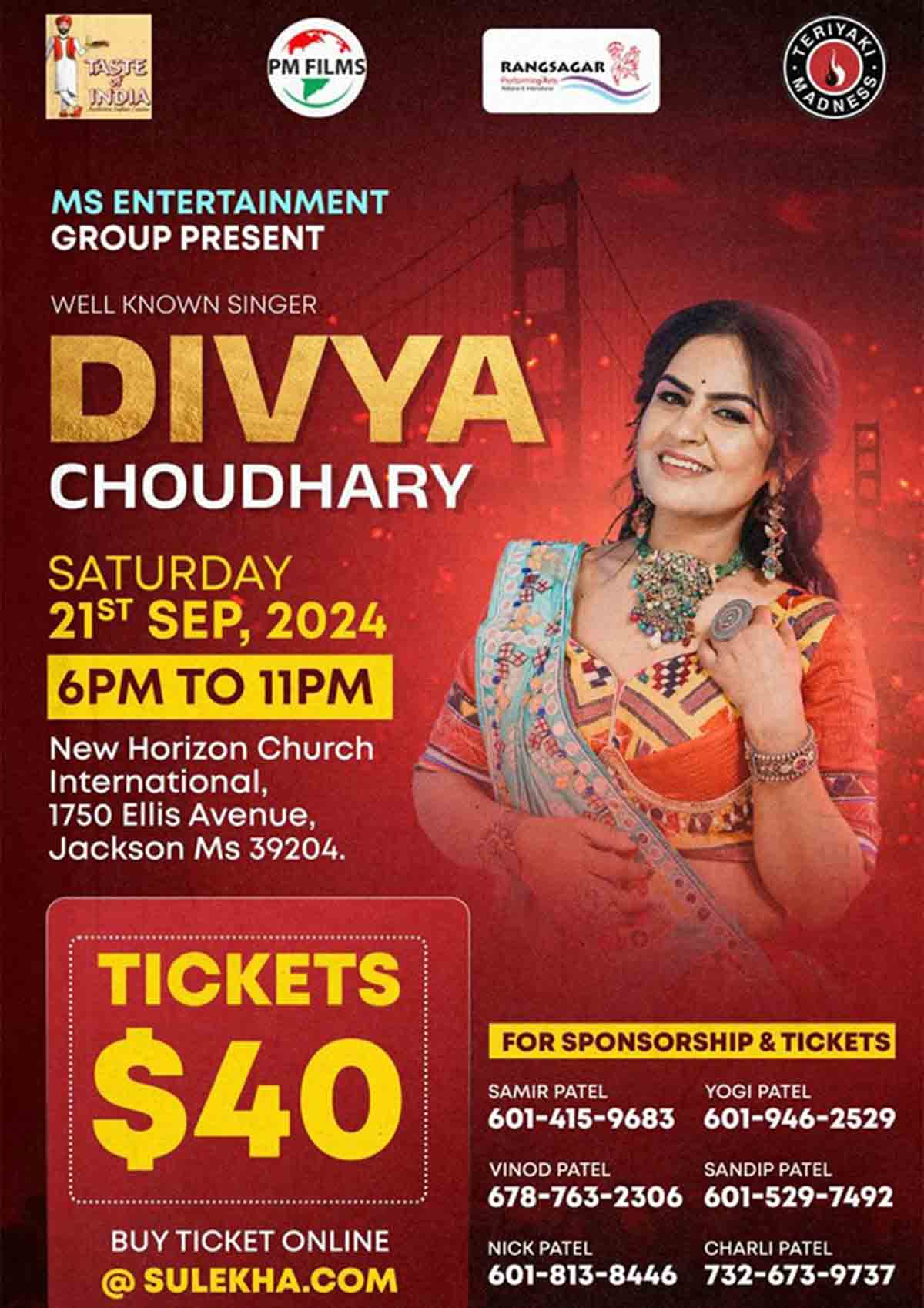Garba Event 2024 with Divya Choudhary in Jackson Garba Event 2024 with Divya Choudhary in Jackson