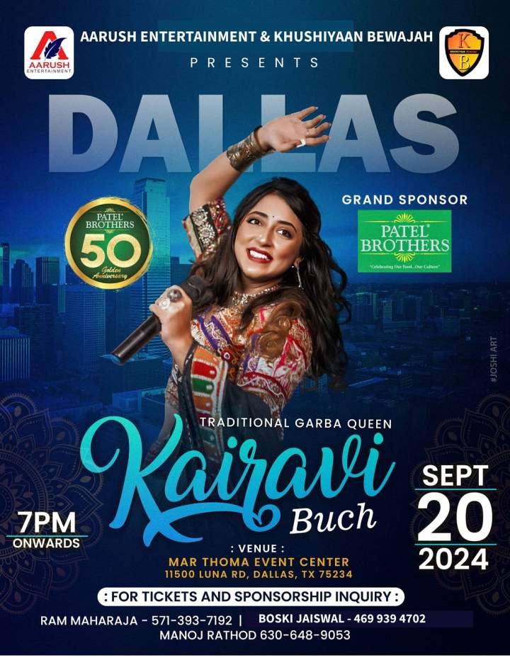 Traditional Garba 2024 with Kairavi Buch – Live in Dallas