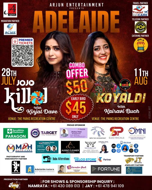 Adelaide Garba 2024 Kinjal Dave & Kairavi Buch Combo Tickets