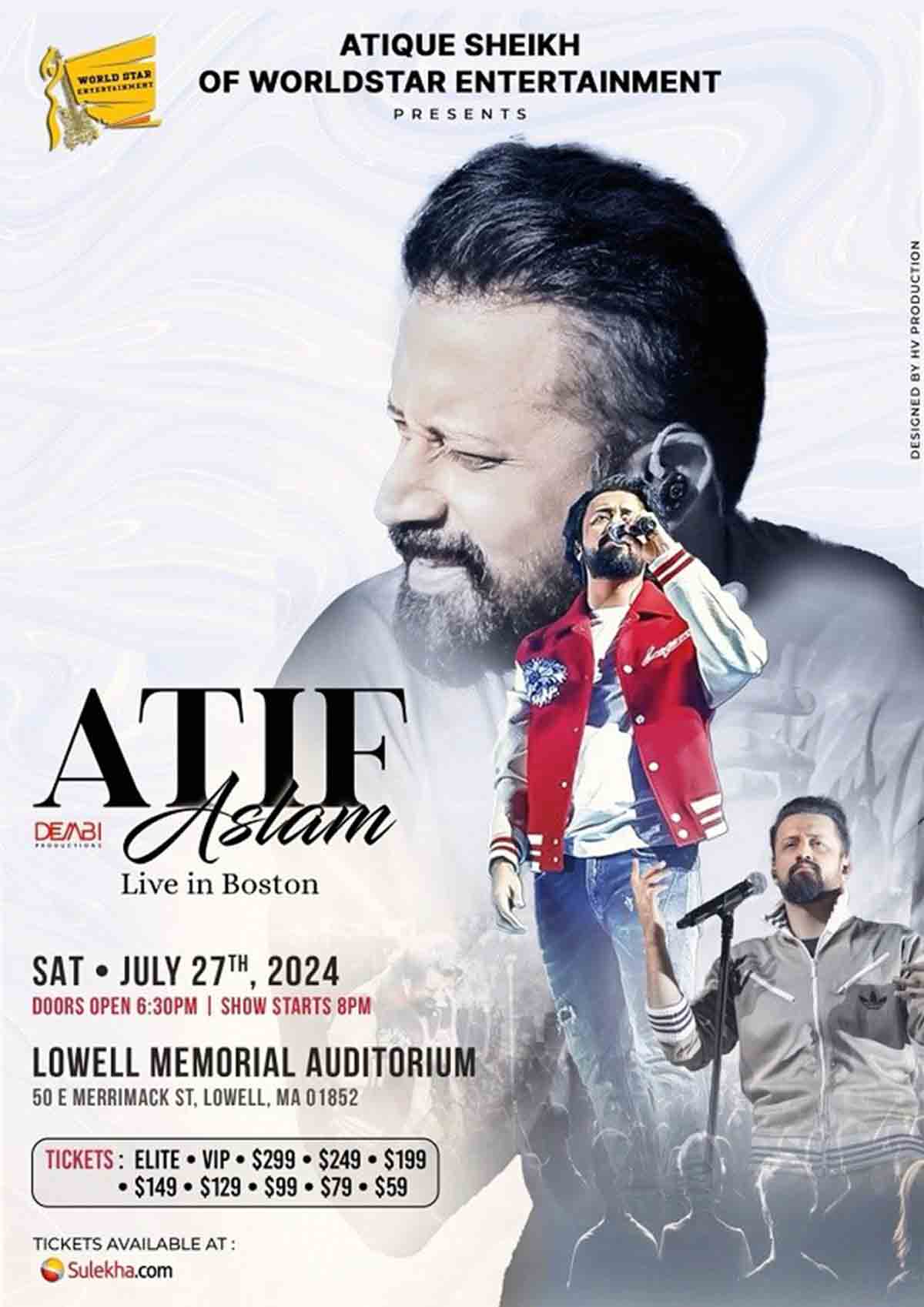 Atif Aslam Live in Boston 2024 Premier Tickets