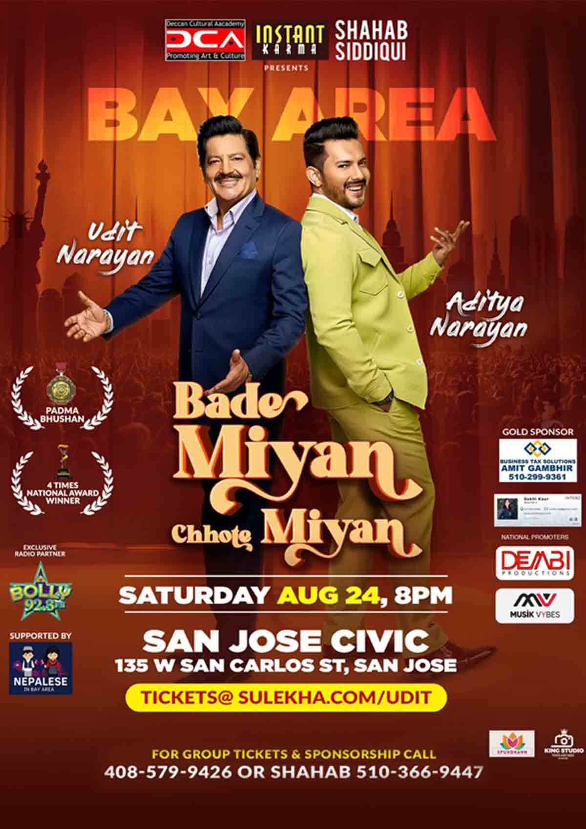 Udit Narayan & Aditya Narayan Live In Bay Area 2024 Udit Narayan & Aditya Narayan Live In Bay Area 2024