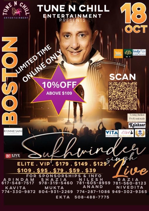 Bollywood Night with Sukhwinder Singh LIVE in Concert - 2024 Bollywood Night with Sukhwinder Singh LIVE in Concert - 2024