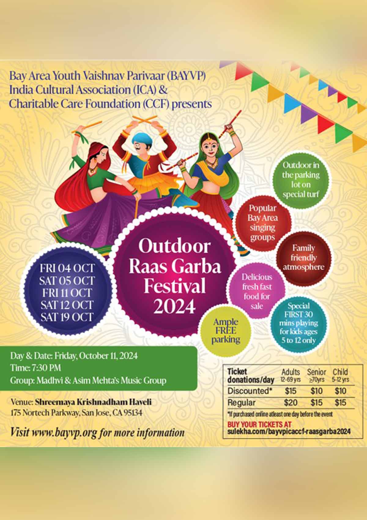 BAYVP-ICA-CCF - OUTDOOR Raas Garba Festival 2024 BAYVP-ICA-CCF - OUTDOOR Raas Garba Festival 2024