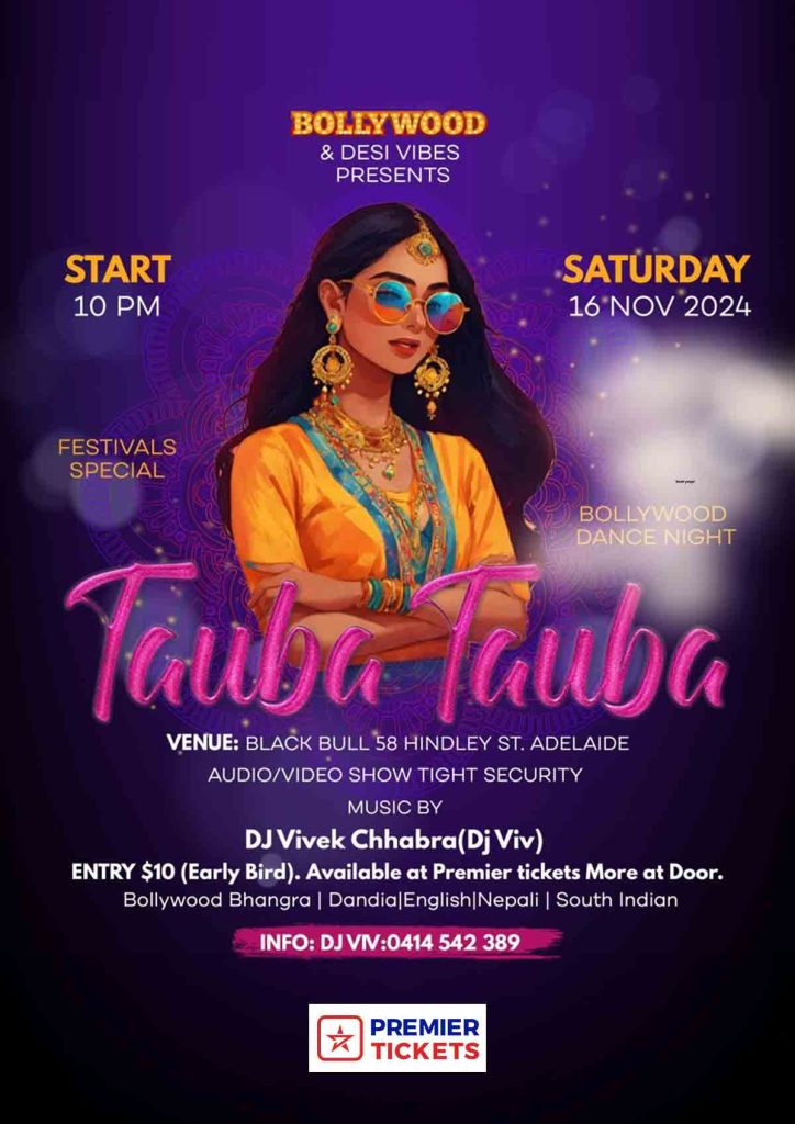 TAUBA TAUBA – A Night of Bollywood Magic in Adelaide 2024