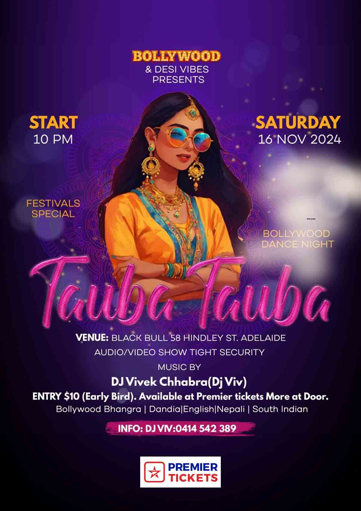 TAUBA TAUBA - A Night of Bollywood Magic in Adelaide 2024 TAUBA TAUBA - A Night of Bollywood Magic in Adelaide 2024