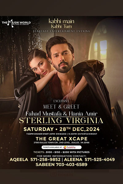 Kabhi main Kabhi Tum with Fahad Mustafa & Hania Amir in Virginia 2024 Kabhi main Kabhi Tum with Fahad Mustafa & Hania Amir in Virginia 2024