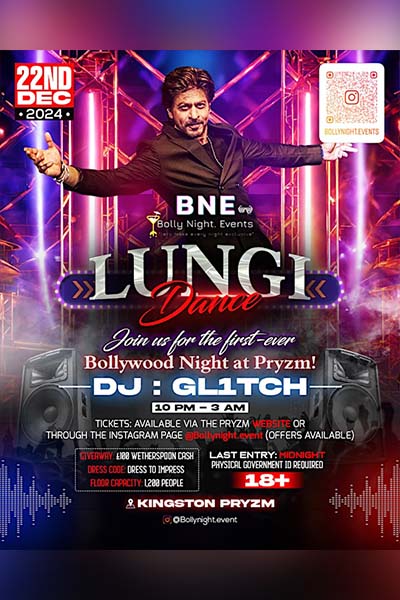 Lungi Dance Doors open at 10 PM- 3 AM Lungi Dance Doors open at 10 PM- 3 AM