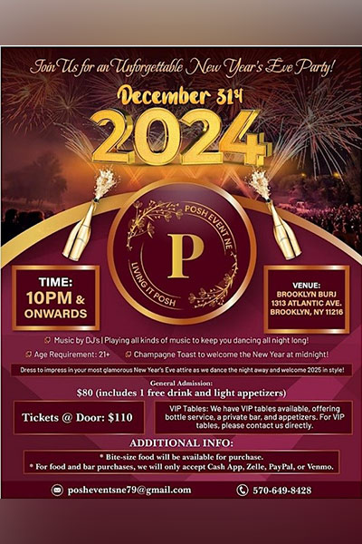 New Year’s Eve Bash 2024 in Brooklyn