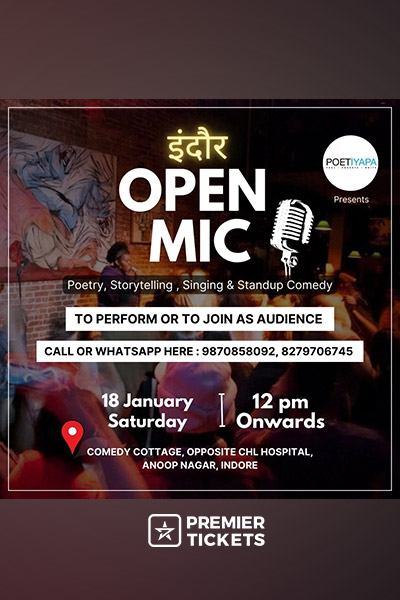 INDORE OPEN MIC – Poetry, Storytelling, Singing, Standup Comedy