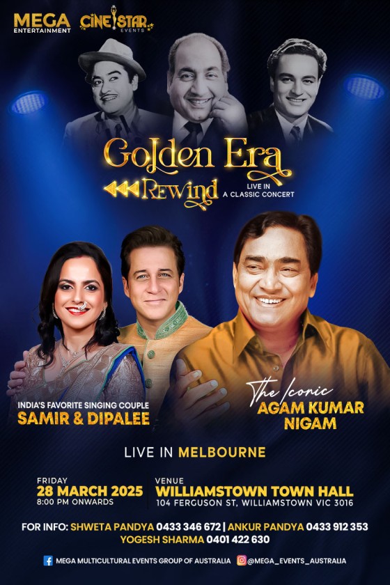 Golden Era Rewind - Live in A Classic Bollywood Concert Melbourne 2025 Golden Era Rewind - Live in A Classic Bollywood Concert Melbourne 2025