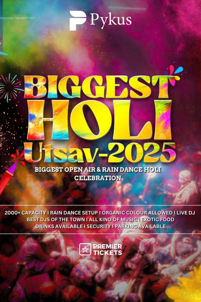 Biggest Holi Utsav -2025 Open Air and rain dance celebration – 16th March