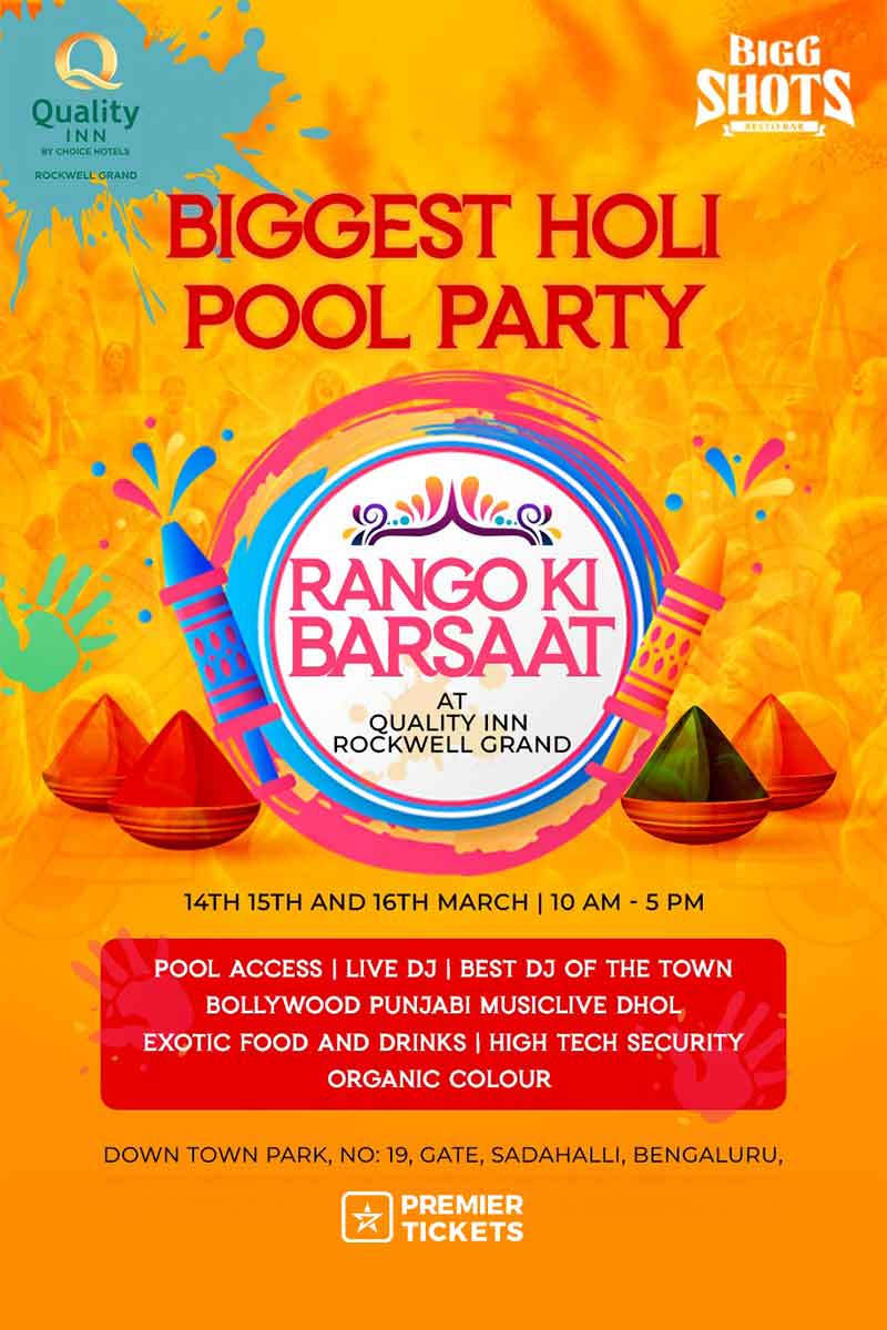 Rango ki Barasat-Biggest Holi pool party - 14th March Rango ki Barasat-Biggest Holi pool party - 14th March