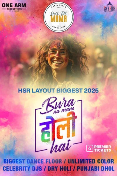 HSR Layout Biggest Holi 2025 at DTM Terrace – 14th March