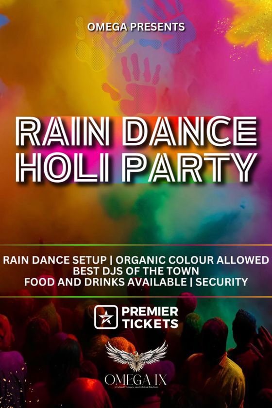Rain dance Holi Party – Bollywood Dhamaka – 16th March 2025