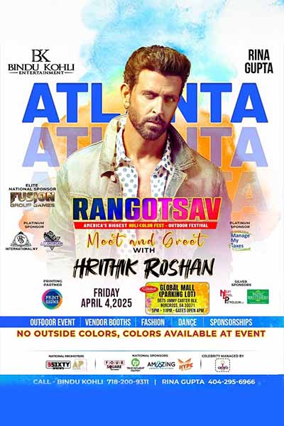 Atlanta’s First Outdoor Holi Bash with Hrithik Roshan 2025
