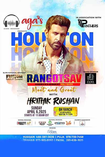 Holi Meet and Greet with Hrithik Roshan - Houston 2025 Holi Meet and Greet with Hrithik Roshan - Houston 2025
