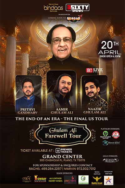 GHULAM ALI - FAREWELL TOUR 2025 GHULAM ALI - FAREWELL TOUR 2025