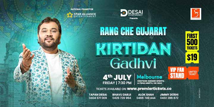 Rang Che Gujarat 2025 by Kirtidan Gadhvi in Melbourne