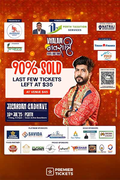 Vhalam Navratri 2025 With Jigardan Gadhavi in Perth