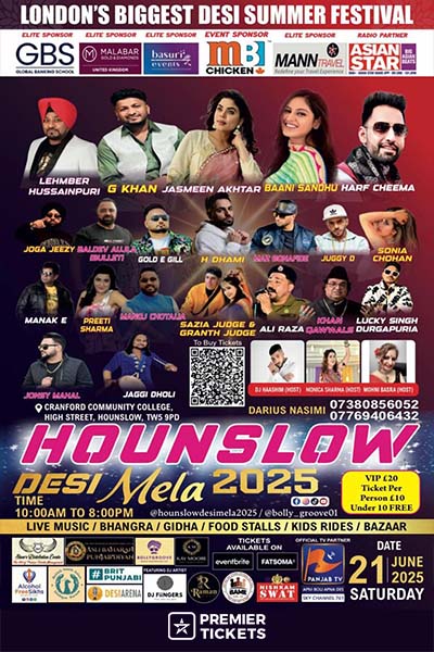 HOUNSLOW DESI MELA 2025 – LONDON’S BIGGEST DESI SUMMER FESTIVAL HOUNSLOW DESI MELA 2025 – LONDON’S BIGGEST DESI SUMMER FESTIVAL