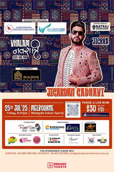 Vhalam Navratri 2025 With Jigardan Gadhavi in Melbourne