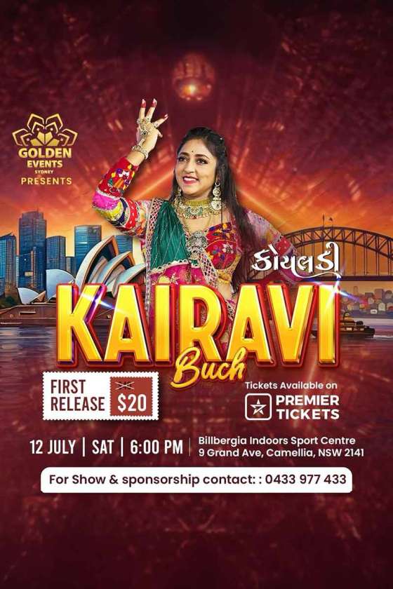 Raas Garba 2025 with Kairavi Buch Live In Sydney