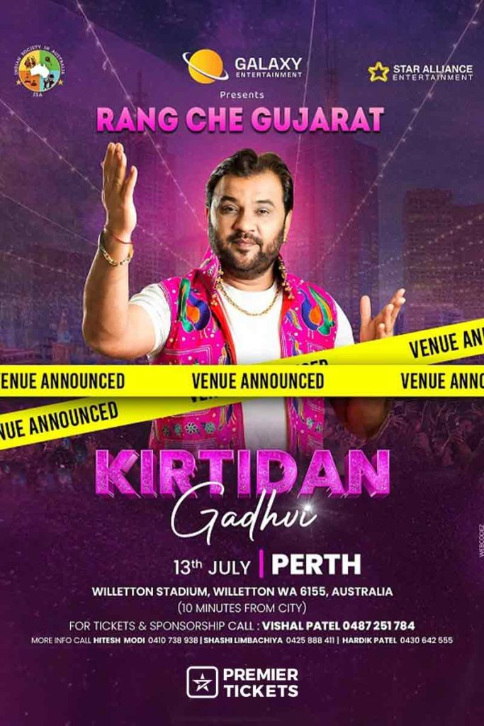 Rang Che Gujarat 2025 by Kirtidan Gadhvi in Perth