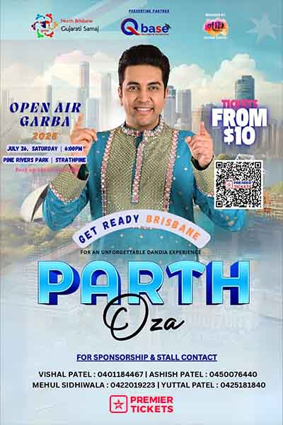 Open Air Garba 2025 with Parth Oza in Brisbane