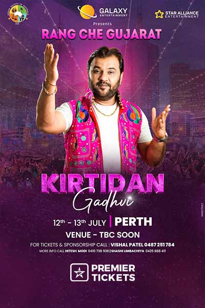 Rang Che Gujarat 2025 by Kirtidan Gadhvi in Perth