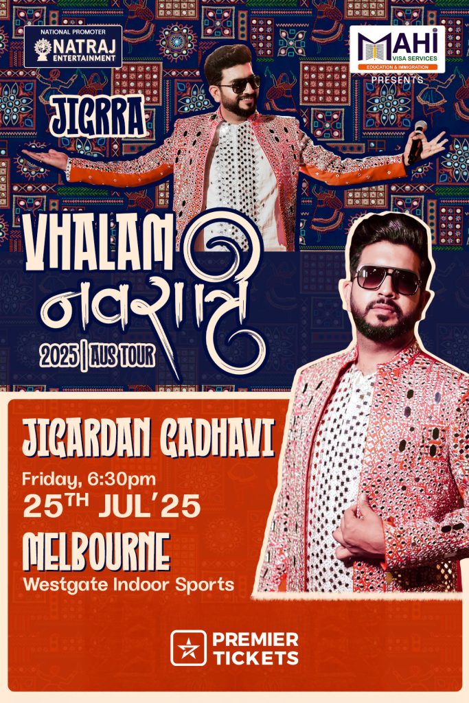 Vhalam Navratri 2025 With Jigardan Gadhavi in Melbourne