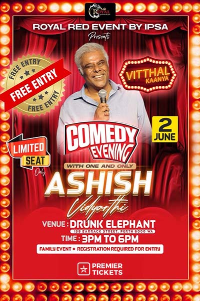 Comedy Evening with Ashish Vidyarthi - Perth 2025 (Free Entry)