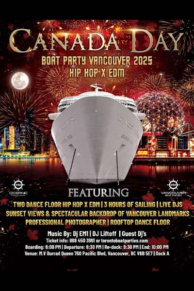 CANADA DAY BOAT PARTY VANCOUVER 2025