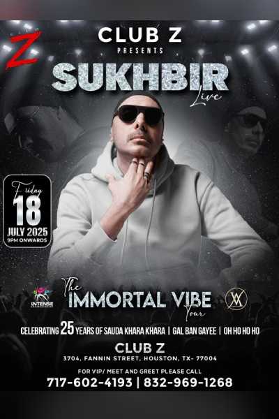 SukhbirLive In Houston Immortal VibeTour 2025