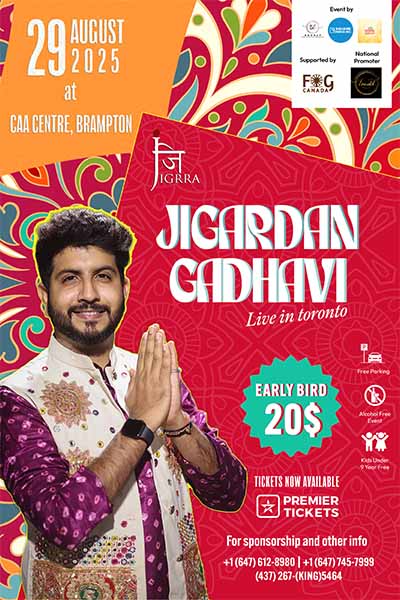 Vhalam Navratri 2025 With Jigardan Gadhavi in Toronto Vhalam Navratri 2025 With Jigardan Gadhavi in Toronto