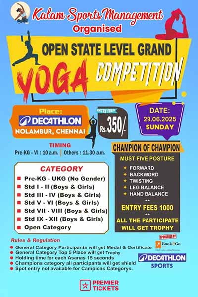 Open State Level Grand Yoga Competition 29th June 2025 Open State Level Grand Yoga Competition 29th June 2025