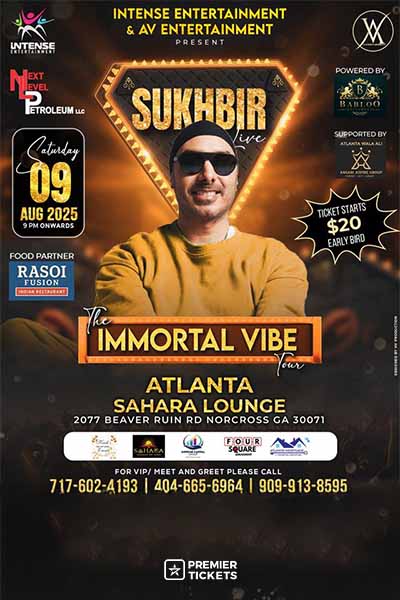 Sukhbir Live In Atlanta Immortal Vibe Tour 2025