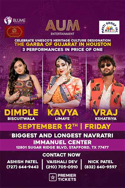 Chogada Tara - Houston's Biggest Navratri Garba Lime with Dimple Biscuitwala, Kavya Limaye and Vraj Kshatriya - 2025