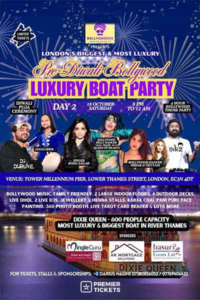 DAY 2 - LONDON'S BIGGEST & MOST LUXURY PRE-DIWALI BOLLYWOOD BOAT PARTY 2025