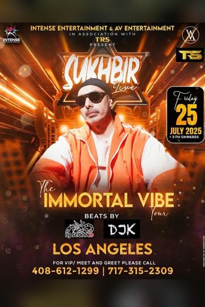 Sukhbir Live In Los Angeles Immortal Vibe Tour 2025
