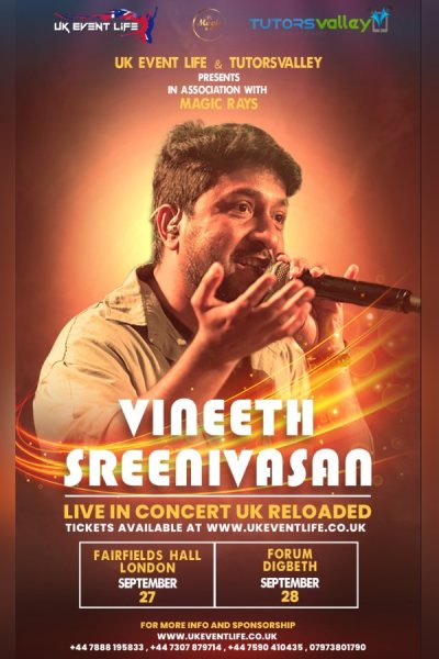 Vineeth Sreenivasan Live In Concert Reloaded 27th Sep 2025