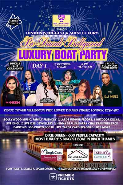 DAY 1 - LONDON'S BIGGEST & MOST LUXURY PRE - DIWALI BOLLYWOOD BOAT PARTY 2025