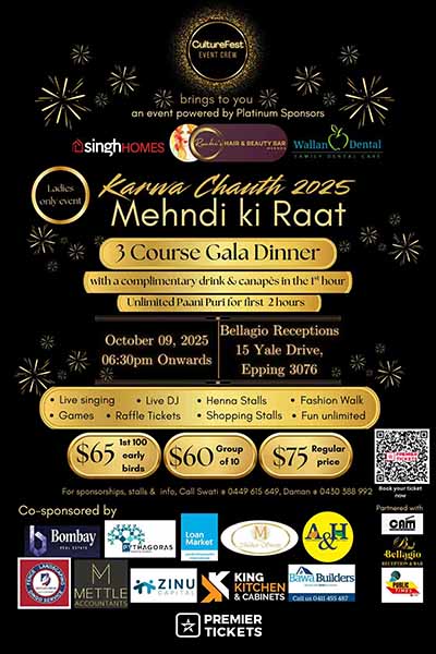 Karwa Chauth 2025 Mehndi ki Raat (Ladies Only) – Epping