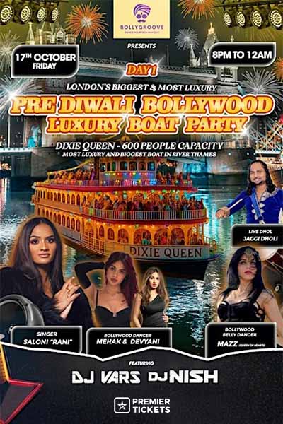 DAY 1 - LONDON’S BIGGEST & MOST LUXURY PRE - DIWALI BOLLYWOOD BOAT PARTY 2025